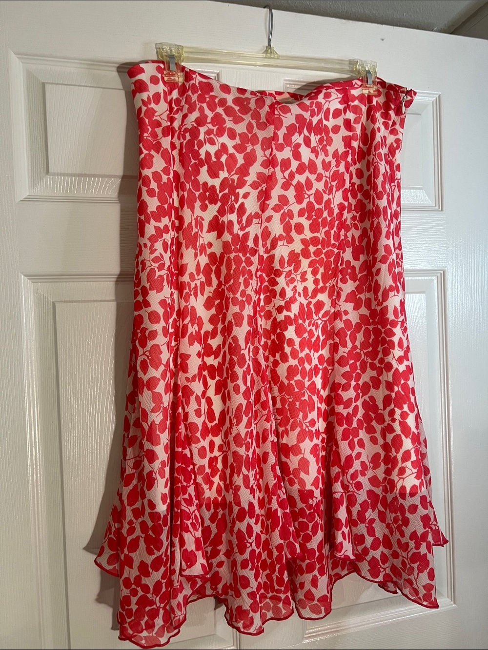 George Red and White Floral Circle Skirt